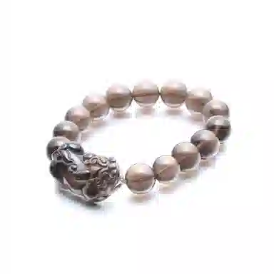 潘家园 精品冰底黑曜石貔貅    精美玉石手串 男女同款情侣款