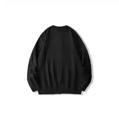 我是大卫 单排扣休闲纯色宽松开衫打底针织衫 男女同款