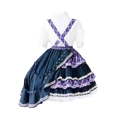 豹了个猫 赤月打歌服洛丽塔法式洋装连衣裙萝莉装 蓝色