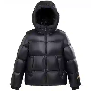高梵 黑金鹅绒小火山旗舰系列短款四格加厚羽绒服 儿童款 黑色