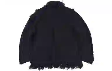 BENMYSHOWER V-Neck Fringe Knit Sweater