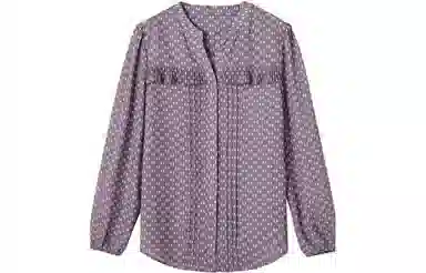 【dme】 元素图案满印单排扣长袖衬衫 女款 蔷薇紫