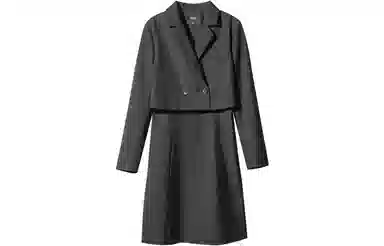 【dme】 纯色休闲西装外套吊带连衣裙裙装套装 女款 黑色