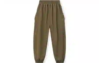 梦特娇 童装 纯色松紧腰束脚休闲裤 男童 深卡其