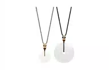 饰伴 平安扣简约设计 白玛瑙 项链 女款 #精美礼盒