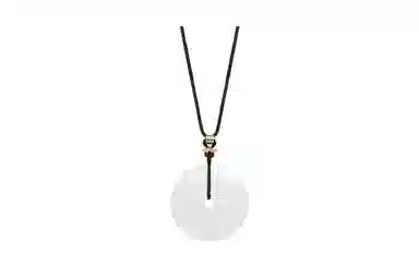 饰伴 平安扣简约设计 白玛瑙 项链 女款 #精美礼盒