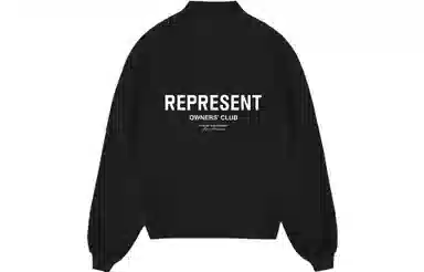 REPRESENT Long Sleeve Crewneck Sweatshirt Black