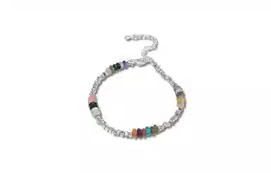 饰伴 多巴胺女孩  彩色豆豆碎银  森系甜美高级小众感 手链 女款