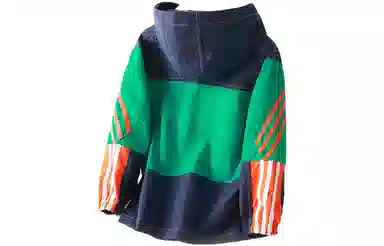 十月妈咪 拼色休闲连帽拉链上衣夹克外套春秋 儿童款