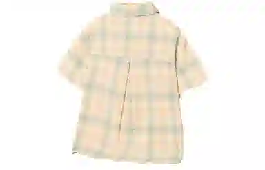 十月妈咪 童装 格子短袖衬衫 男童