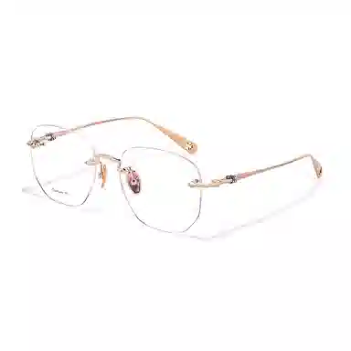 【联系客服可配度数】 佐川 超轻无边框 多边形 平光防蓝光 近视可配有度数 钛板材镜架 不规则/多边形 功能性眼镜 男女同款情侣款