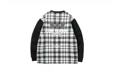 HLA Jeans Plaid Patch Crewneck Sweatshirt Black