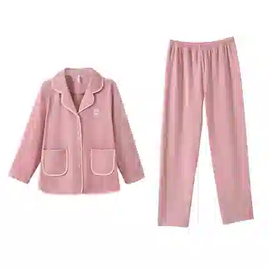 安之伴 秋冬海岛绒睡衣简约休闲保暖家居套装 女款