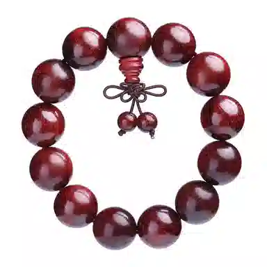 月印百川 顺纹木饰文玩手链挂件 中式国风转运念珠手饰 紫檀属 木作手串 男女同款情侣款 血檀 礼盒装