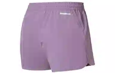 乔丹 纯色中腰直筒运动短裤 女款 朦胧紫