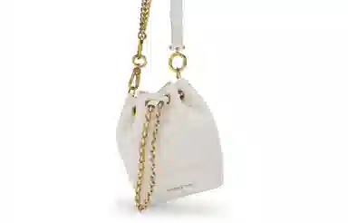 Charles & Keith Quilted Chain Shoulder Bag Black/Ivory