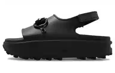 Gucci Rubber Horsebit Platform Sandals Black