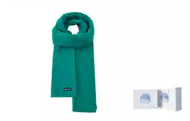 白卷 秋冬休闲保暖简约纯色针织 绒线围巾 男女同款情侣款