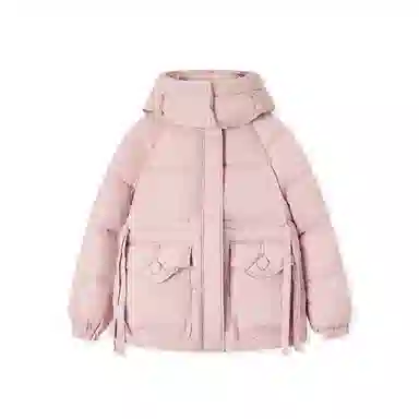 森马 纯色宽松连帽收腰羽绒服 女款