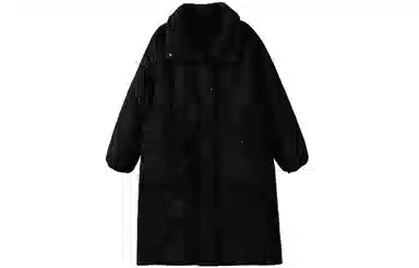 花栗鼠小姐 纯色中长款收腰菱形格羽绒服 女款