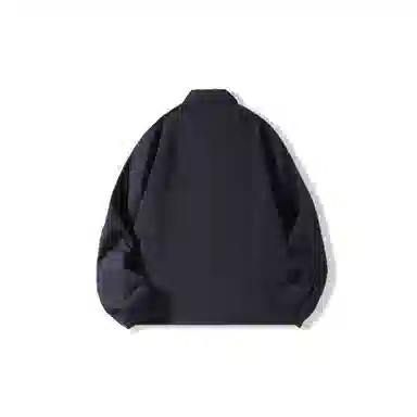 我是大卫 纯色翻领拉链口袋休闲宽松落肩开衫外套夹克 男女同款