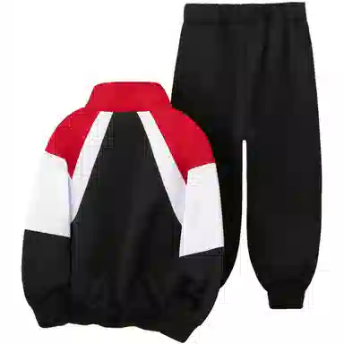 十月妈咪 拼接撞色字母适中卫衣外套休闲运动套装 春秋 儿童款