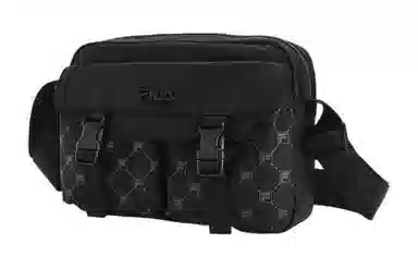 FILA Logo Print Retro Messenger Bag Black
