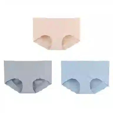 内在密码 无痕三角内裤女中腰大码女士蚕丝底裆透气底裤薄款蜜桃不夹臀