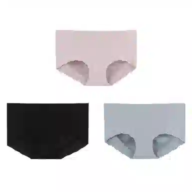 内在密码 无痕三角内裤女中腰大码女士蚕丝底裆透气底裤薄款蜜桃不夹臀