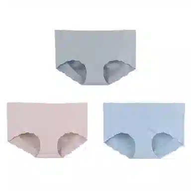 内在密码 无痕三角内裤女中腰大码女士蚕丝底裆透气底裤薄款蜜桃不夹臀