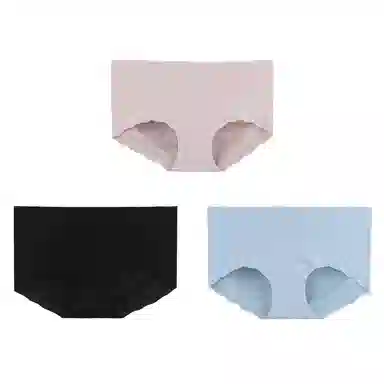 内在密码 无痕三角内裤女中腰大码女士蚕丝底裆透气底裤薄款蜜桃不夹臀