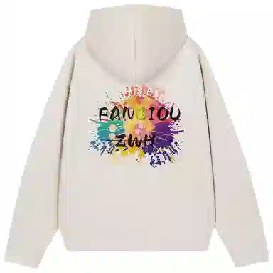 范比欧 英文涂鸦宽松连帽卫衣 男女同款