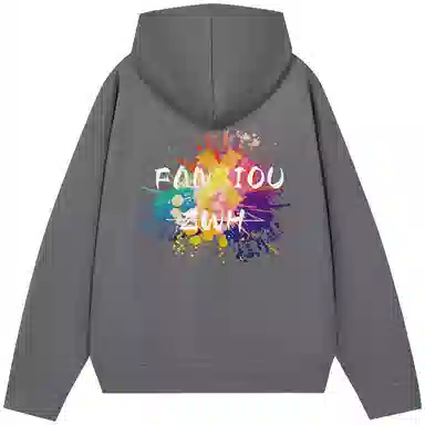 范比欧 英文涂鸦宽松连帽卫衣 男女同款