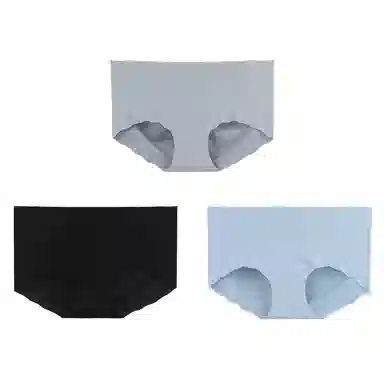 内在密码 无痕三角内裤女中腰大码女士蚕丝底裆透气底裤薄款蜜桃不夹臀