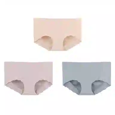 内在密码 无痕三角内裤女中腰大码女士蚕丝底裆透气底裤薄款蜜桃不夹臀