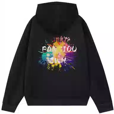 范比欧 英文涂鸦宽松连帽卫衣 男女同款