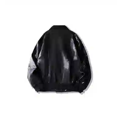 我是大卫 纯色机车服基础潮流个性插兜夹克 韩版 男女同款 黑色