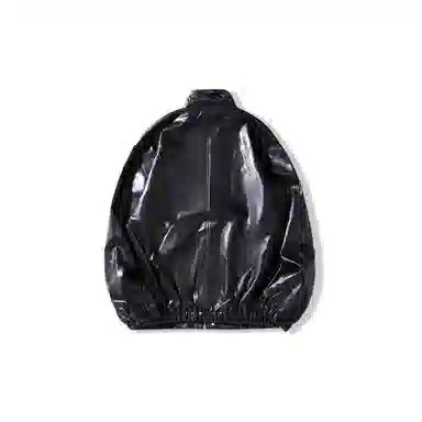 我是大卫 复古拉链立领亮面机车赛车元素宽松夹克外套 男女同款