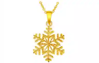 老庙 冰雪大雪花小众设计精致轻奢挂坠 足金 按克计价 黄金吊坠 女款