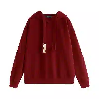 初语 藏青色可爱猫咪刺绣宽松加绒加厚连帽衫卫衣 女款