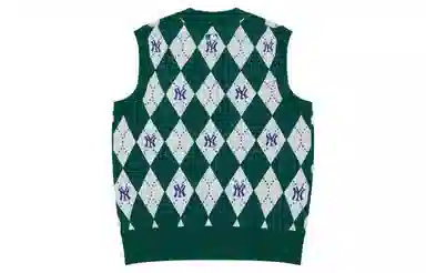 MLB Vintage Letter Knit Vest Green