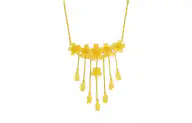 周六福黄金项链女计价足金婚嫁格桑花结婚套链三金