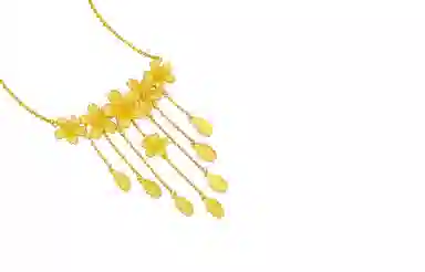 周六福黄金项链女计价足金婚嫁格桑花结婚套链三金