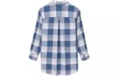 恒源祥 格子单排扣长袖衬衫 女款 天蓝色