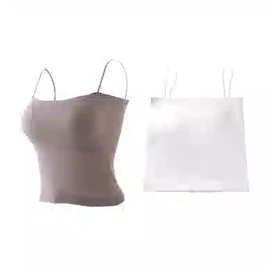 浪莎 一字肩纯色薄款防走光内搭带胸垫裹胸舒适无钢圈上托侧收防下垂美背吊带背心一体无痕文胸 女款