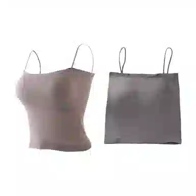 浪莎 一字肩纯色薄款防走光内搭带胸垫裹胸舒适无钢圈上托侧收防下垂美背吊带背心一体无痕文胸 女款