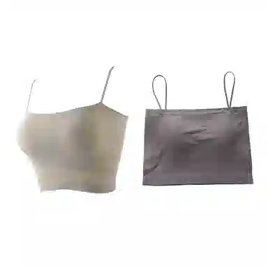 浪莎 一字肩纯色薄款防走光内搭带胸垫裹胸舒适无钢圈上托侧收防下垂美背吊带背心一体无痕文胸 女款