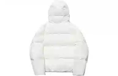 中国李宁 纯色拉链连帽长袖羽绒服 女款 乳白色