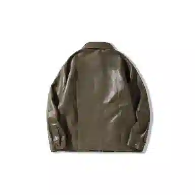 我是大卫 多口袋亮面立领复古简约工装飞行员夹克 男女同款