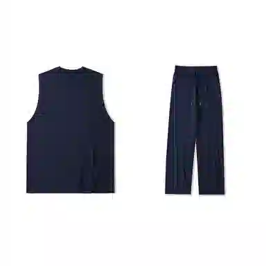 我是大卫 无袖坎肩背心健身速干长裤休闲运动套装 男女同款